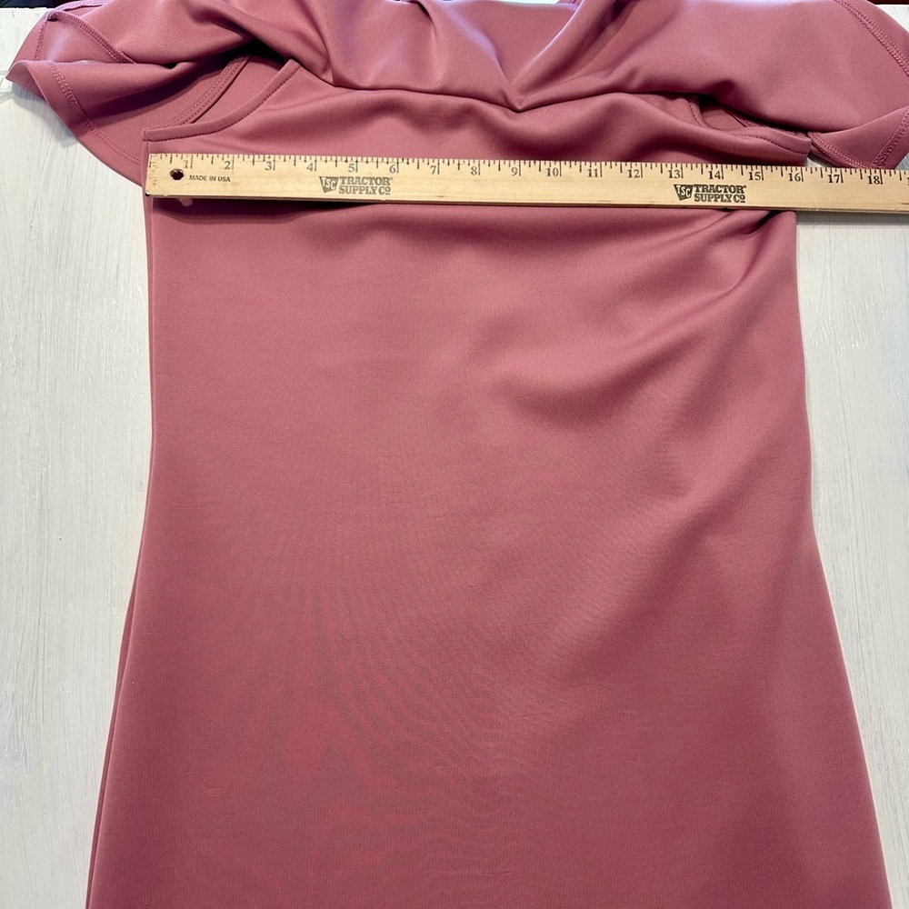 Alison Andrews Off Shoulder Ruffle Dress Size Small Pink Knee Length Party - Picture 2 of 7
